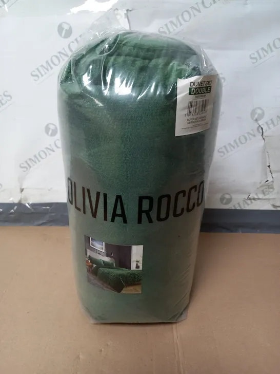 OLIVIA ROCCO GREEN DOUBLE DUVET SET