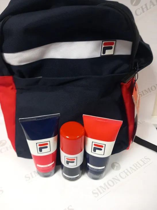 FILA LIVIN LIFE BACKPACK CONTAING BODY WASH, BODY SPRAY AND SOCKS