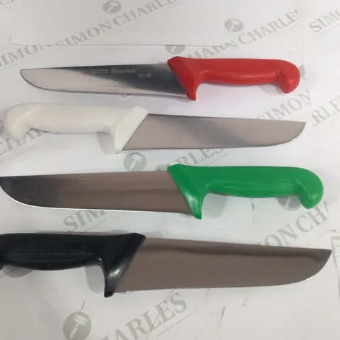 4 STARRETT BUTCHER KNIFE AERIAL TRIM WITH STRAIGHT BROAD BLADE IN ASSORTED COLOURS 203-8