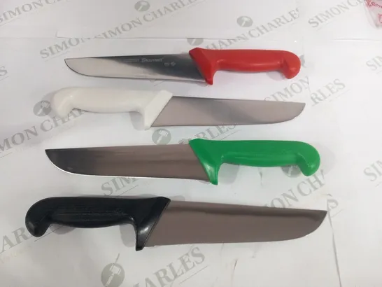 4 STARRETT BUTCHER KNIFE AERIAL TRIM WITH STRAIGHT BROAD BLADE IN ASSORTED COLOURS 203-8