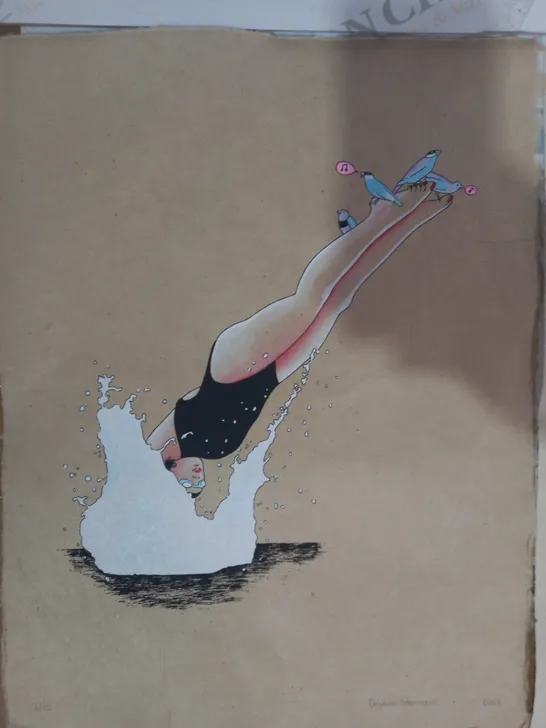 LOT OF 2 DELPHINE LEBOURGEOIS SIGNED LIMITED EDITION ART PRINTS (3/25)