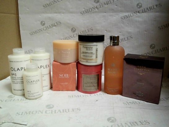 LOT OF APPROXIMATELY 12 HAIR CARE ITEMS, TO INCLUDE CHRISTOPHE ROBIN, MOLTON BROWN, OLAPLEX, ETC