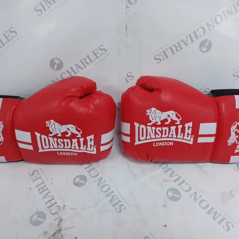 UNPACKAGED PAIR OF LONSDALE LONDON RED BOXING GLOVES 