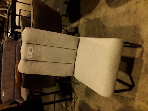 DESIGNER NATURAL FABRIC UPHOLSTERED DINING CHAIR 