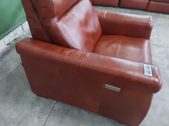 QUALITY ITALIAN DESIGNER ADRIANO POWER RECLINING EASY CHAIR TAN LEATHER 