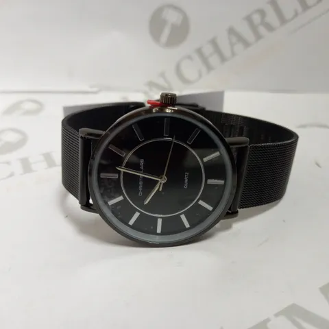 CHRISTIAN LARS STAINLESS STEEL BLACK WATCH