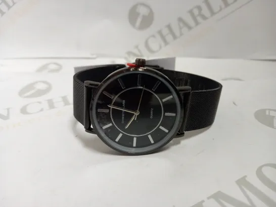 CHRISTIAN LARS STAINLESS STEEL BLACK WATCH