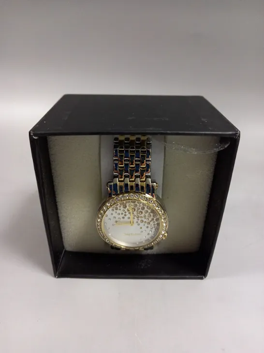 BOXED WOMENS JUICY LA LUX SILVER/GOLD EFFECT WATCH 