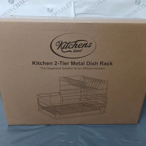 BOXED KITCHENS LAND KITCHEN 2-TIER METAL DISH RACK