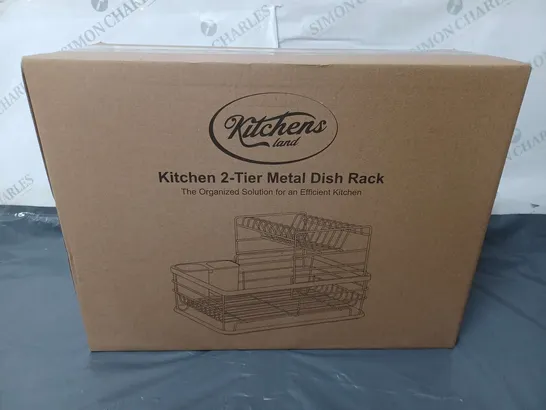 BOXED KITCHENS LAND KITCHEN 2-TIER METAL DISH RACK