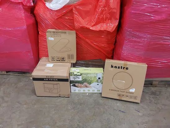 PALLET OF ASSORTED ITEMS INCLUDING: AIR FRYER, LED MIRROR, ELECTRIC BLANKET, TOILET SEAT 