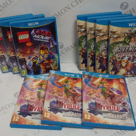 LOT OF 10 WII-U GAMES INCLUDES LEGO MOVIE, AVENGERS BATTLE OF EARTH AND HYRULE WARRIORS
