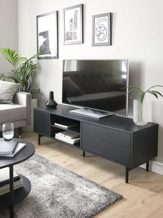 BOXED HAVA TV UNIT (UP TO 55") BLACK - COLLECTION ONLY (1 BOX)