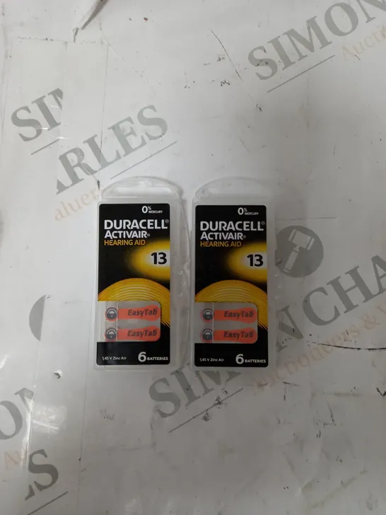 12 DURACELL ACTIVAIR HEARING AID BATTERIES. 