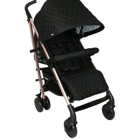MY BABIIE BILLIE FAIERS MB51 ROSE GOLD BLACK AND GREY QUILTED STROLLER [COLLECTION ONLY]