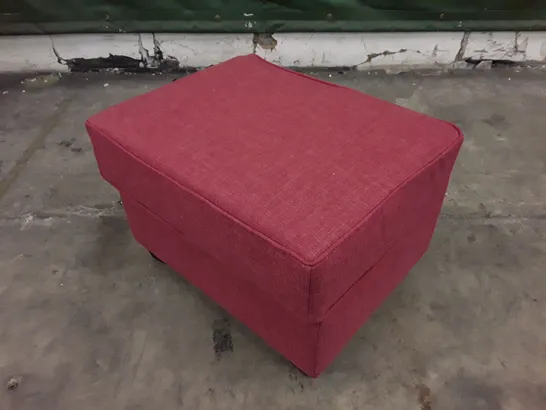 QUALITY DESIGNER ALDERBURY FOOTSTOOL - CRANBERRY FABRIC