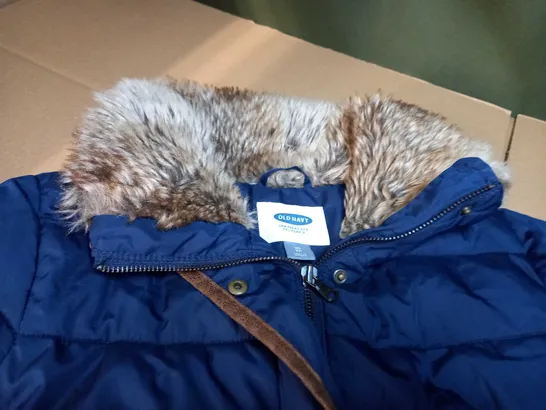 OLD NAVY PADDED/FAUX FUR TRIM NAVY JACKET - XS