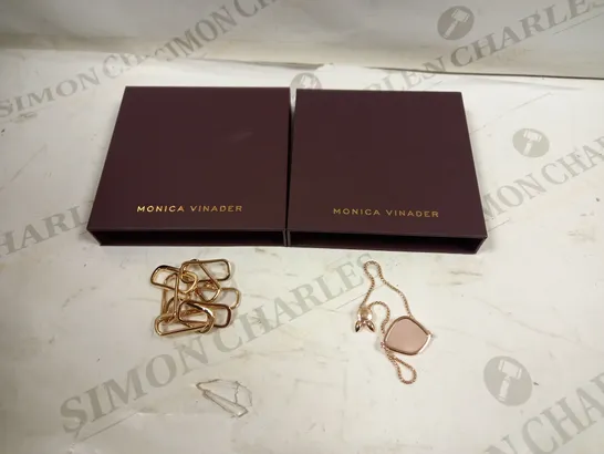 BOX OF 2 MONICA VINADER GOLD/ROSE GOLD EFFECT BRACELETS 