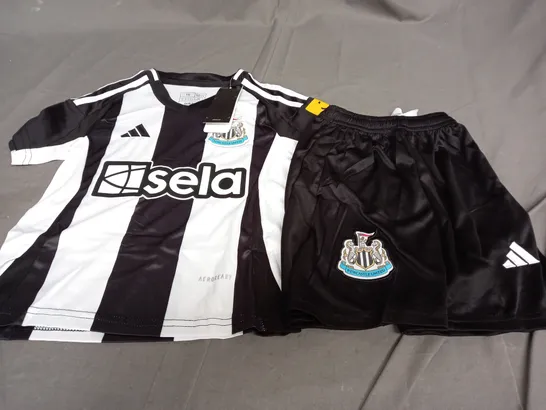 ADIDAS NEWCASTLE FOOTBALL SHIRT WITH SHORT - SIZE16 KIDS