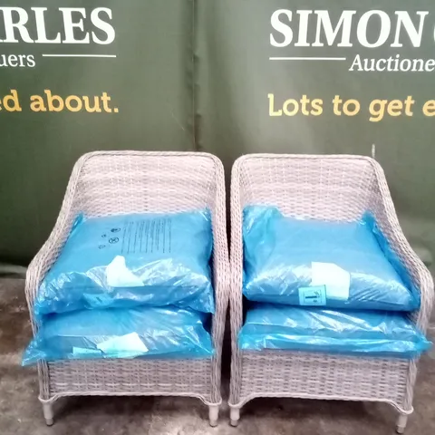 PAIR OF HAMILTON GREY RATTAN CHAIRS 