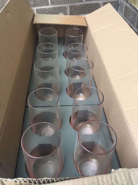 BOX OF 12 BRAND NEW HIBALL-BLUSH GLASSES