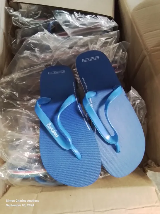 BOX CONTAINING 20 PAIRS OF MEXICO BANDHAS FLIPFLOP/SANDLES SIZE 8