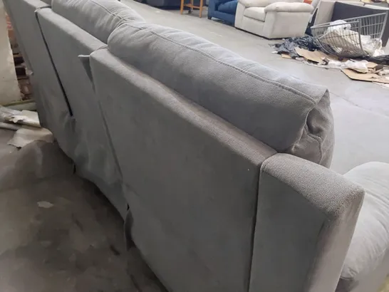 DESIGNER MANUAL RECLINING CHAISE SOFA GREY FABRIC 