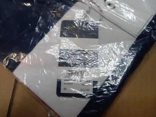 PACKAGED CREW CLOTHING COMPANY NAVY/WHITE JERSEY POLO - MEDIUM