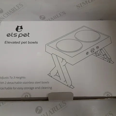 ELSPET ELEVATED PET BOWLS - GREY