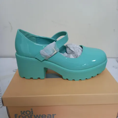 BOXED PAIR OF KOI FOOTWEAR TIRA MARY JANES FRESH MINT EDITION - SIZE 8
