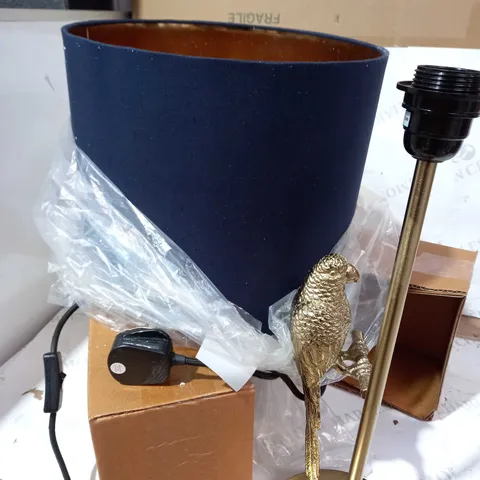 ALISON CORK PARROT TABLE LAMP - GOLD 