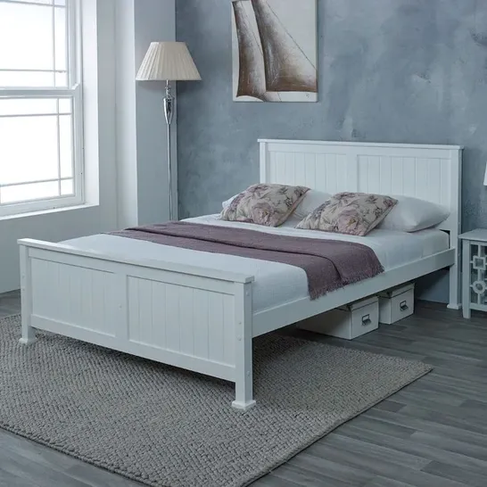 BOXED SAMUEL 4FT6 BED FRAME - WHITE (2 BOXES)