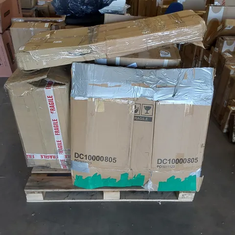 PALLET OF ASSORTED HOUSEHOLD PRODUCTS AND INCOMPLETE BOXED FURNITURE 