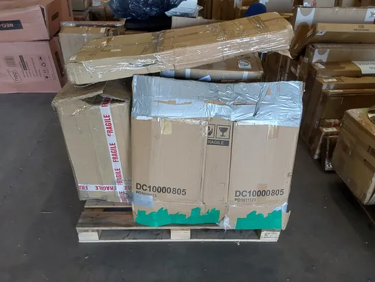 PALLET OF ASSORTED HOUSEHOLD PRODUCTS AND INCOMPLETE BOXED FURNITURE 