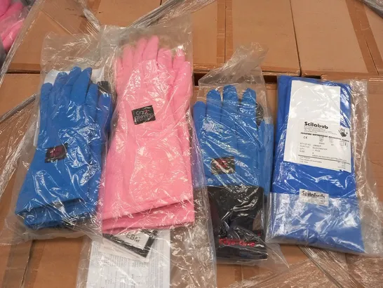 APPROXIMATELY 55 PAIRS OF WORKPLPACE GLOVES TO INCLUDE; SCILABUB FROSTERS WATERPROOF MEMBRANE GLOVE AND CRYO GLOVES TEMPSHIELD