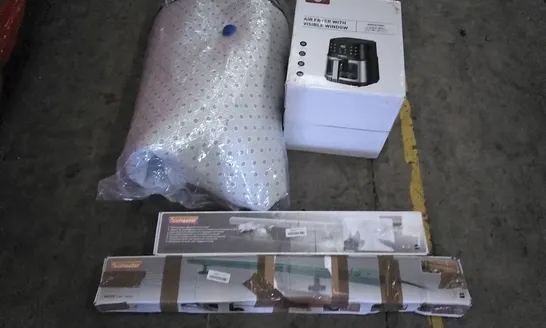 PALLET OF ASSORTED PRODUCTS TO INCLUDE; LUXURY AIR BED,COHEATER SLIMLINE HEATER AND AIR FRYER