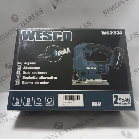 SEALED BOXED WESCO 18V JIG SAW WS2337