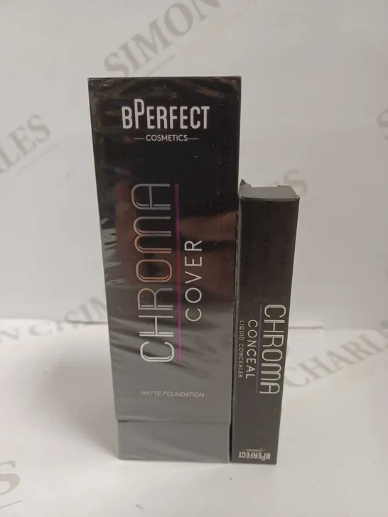 2 BPERFECT CHROMA ITEMS INCLUDING MATTE FOUNDATION (SEALED 30ML) AND LIQUID CONCEALER (12.5ML)