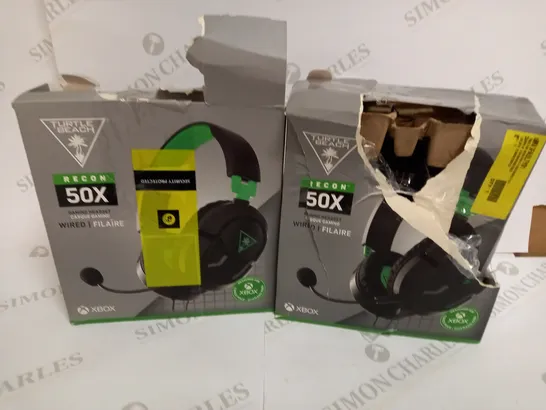 BOX OF 2 TURTLE BEACH RECON 50X WIRED GAMING HEADSETS FOR XBOX 