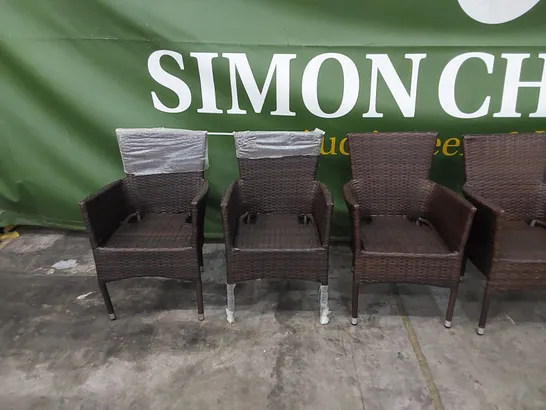 DESIGNER SET OF 6 CHOCOLATE MIX RATTAN CHAIRS