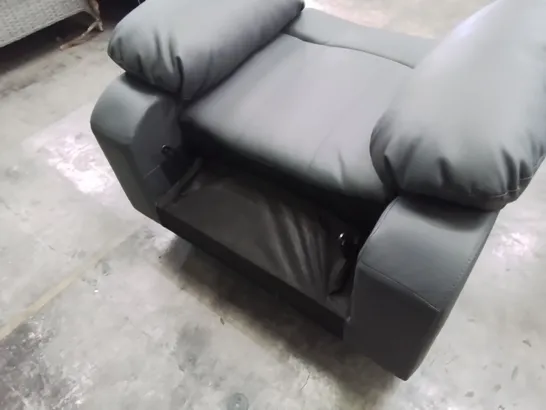 DESIGNER MANUAL RECLINING CHAIR BASE GREY LEATHER 