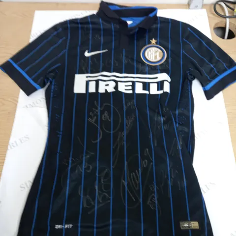 AUTHENTIC SIGNED INTER MILAN 2014 HOME SHIRT - "JONATHAN 2" - MEDIUM