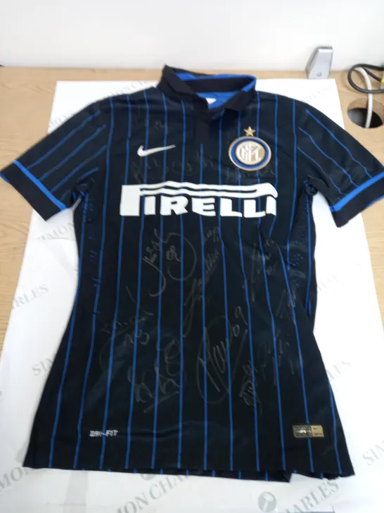 AUTHENTIC SIGNED INTER MILAN 2014 HOME SHIRT - "JONATHAN 2" - MEDIUM