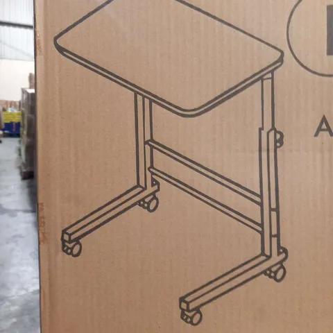 BOX OF FIVE BRAND NEW MOVABLE AND ADJUSTABLE HEIGHT TABLE WITH WHEELS IN BLACK COLOUR