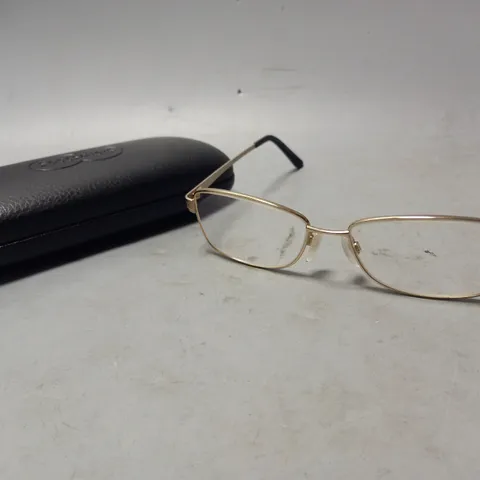 SPECSAVERS PRESCRIPTION SQUARED FRAME GLASSES IN GOLD EFFECT