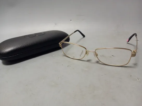 SPECSAVERS PRESCRIPTION SQUARED FRAME GLASSES IN GOLD EFFECT