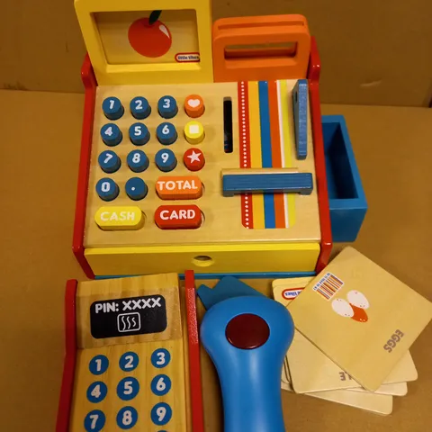 LITTLE TIKES WOODEN CASH REGISTER