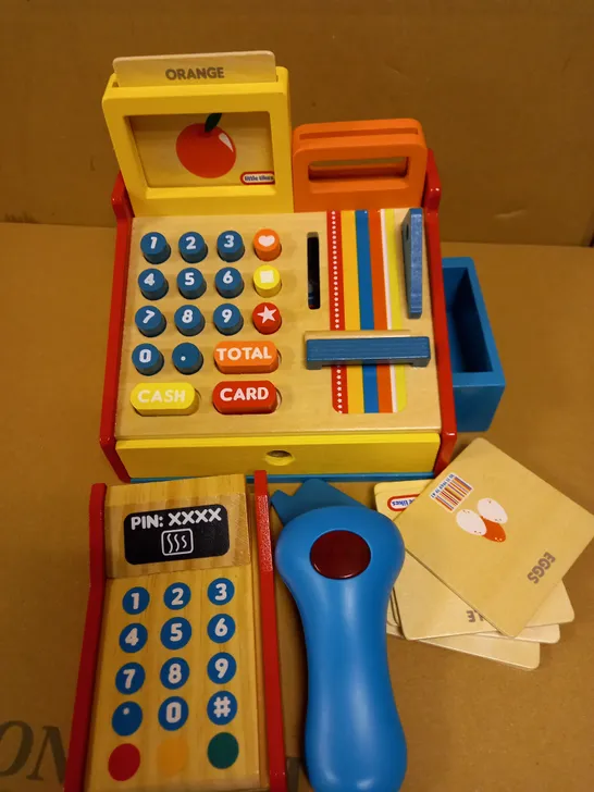 LITTLE TIKES WOODEN CASH REGISTER RRP £22.99