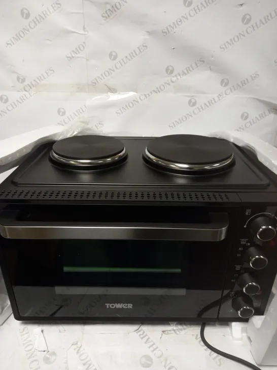 TOWER T14044 MINI OVEN WITH DUAL HOT PLATES