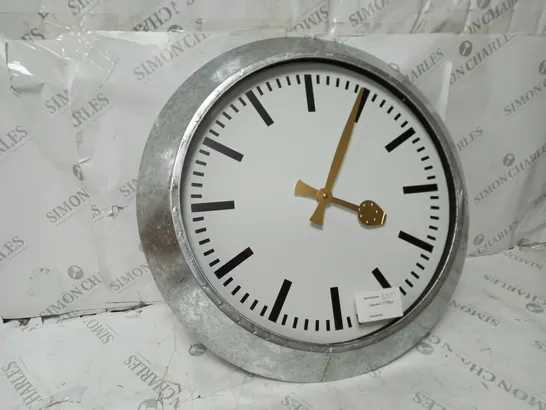 LARGE OUTDOOR GALVANISED STEEL CLOCK - WHITE FACE